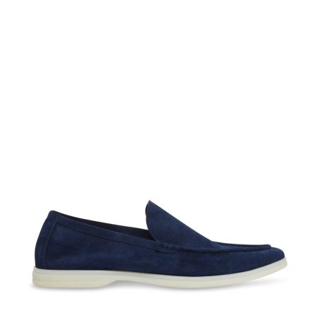 Blue Steve Madden Larken Suede Men's Loafers | PH 4283M16B